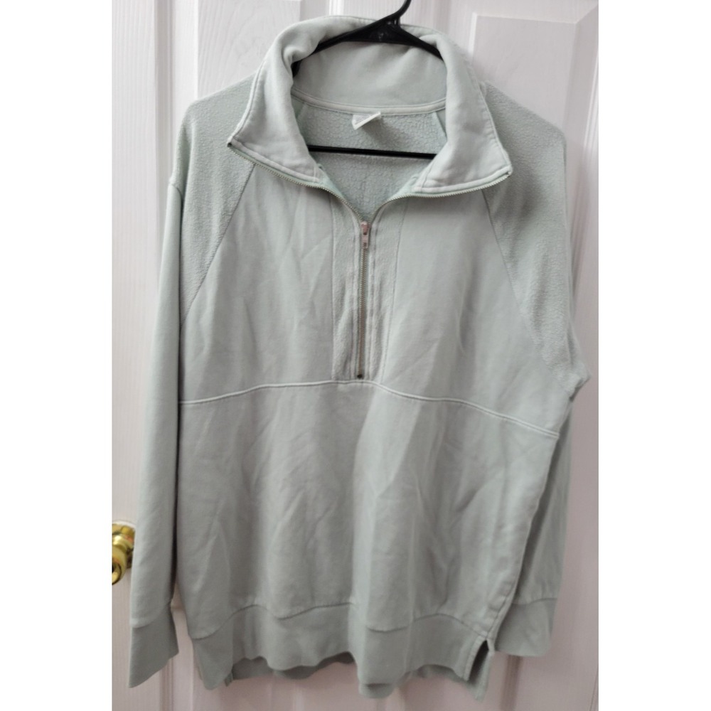 Victoria's Secret‎ Pink Sweatshirt 1/2 Zip Womens Small Light Mint Green GUC